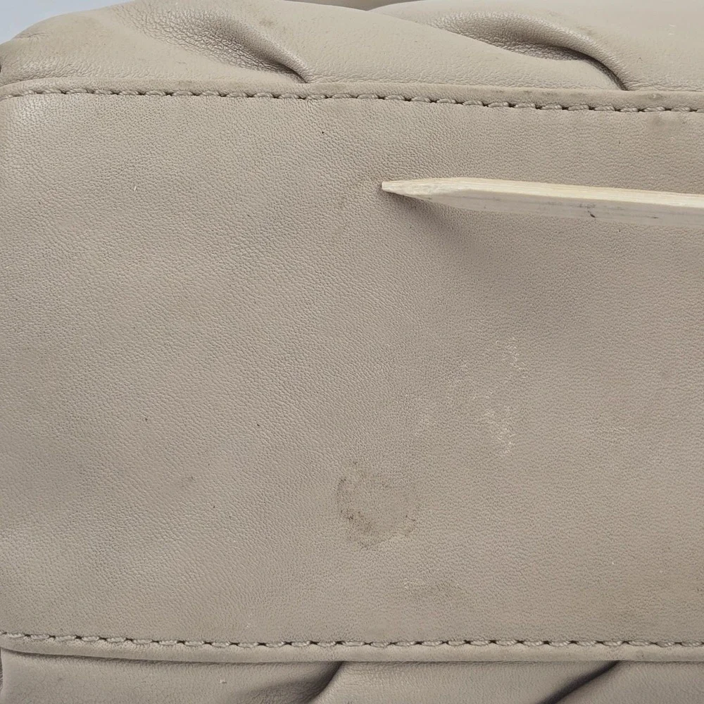 Coach Madison Mini Shoulder Bag Y2K Beige Leather Satchel Purse Buckles Vtg Y2K